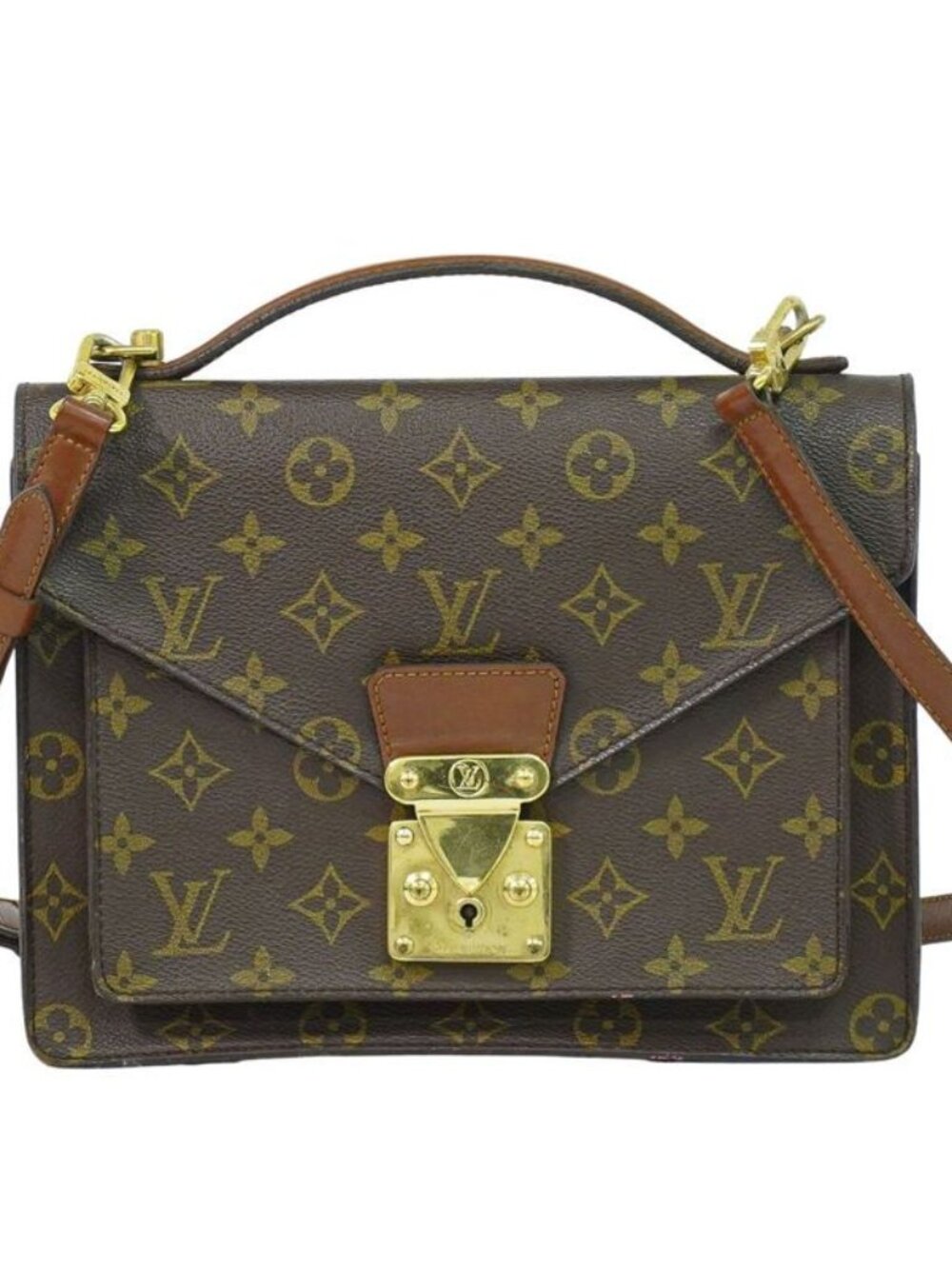 Louis Vuitton LV Monceau 26 Monogram 2-Way Shoulder Bag Brown